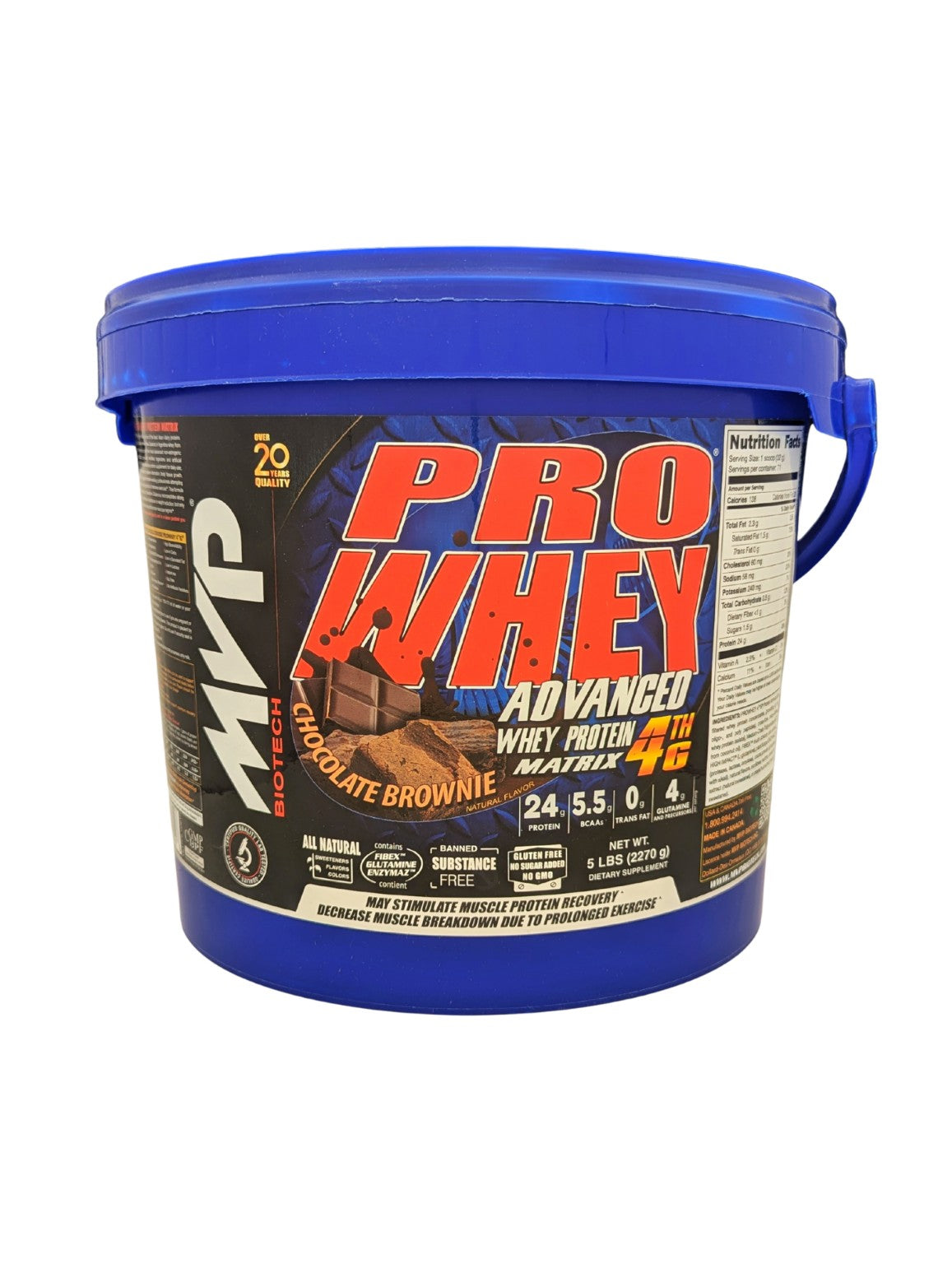 MVP Biotech PROWHEY 4G Whey Protein – Chocolate Brownie, 5 lb